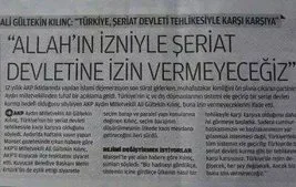 “Allah’ın izniyle İslam devletine izin vermeyeceğiz”