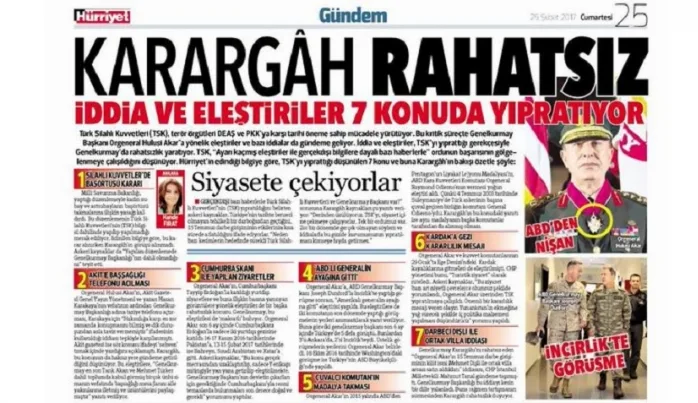 Hürriyet’in “Karargâh rahatsız” manşeti ne ifade ediyor?