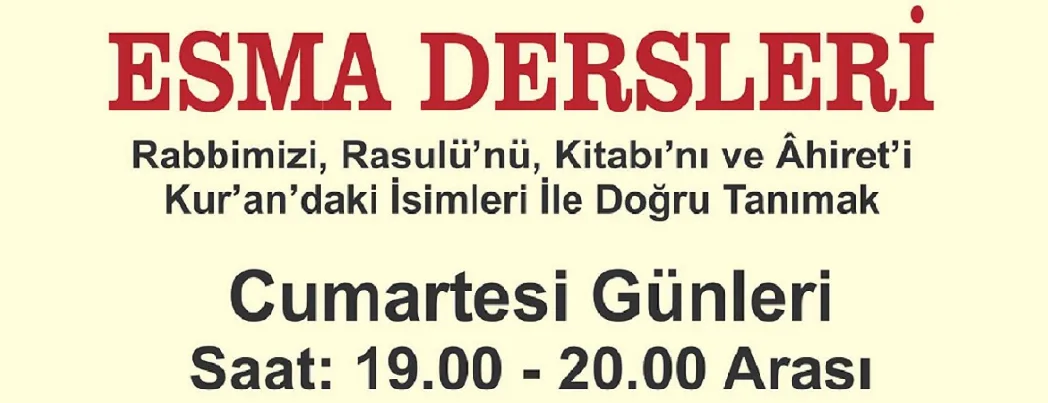 Kur’an Nesli İ.D.M’de “Esma Dersleri” başlıyor