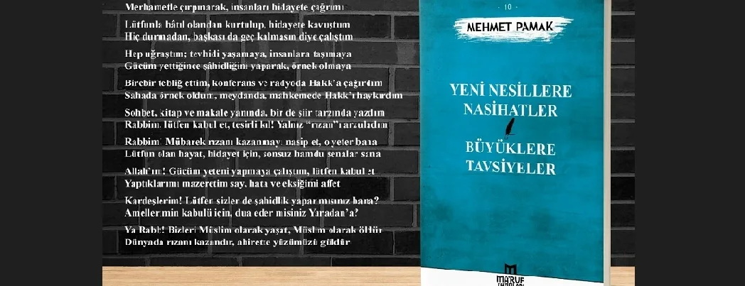 Mehmet Pamak’tan “Yeni Nesillere Nasihatler Büyüklere Tavsiyeler” şiir kitabı