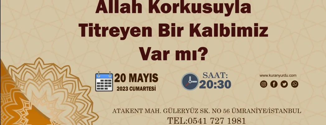 Kur’an Yurdu Cumartesi Sohbete Davet!