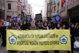 Azerbaycan’daki yasağa İstanbul’da da protesto