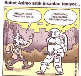 Günün Karikatürü: Bush, Asimo’yla karşılaşır