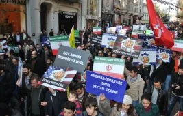 Taksim’de emperyalizme karşı İran’la dayanışma eylemi