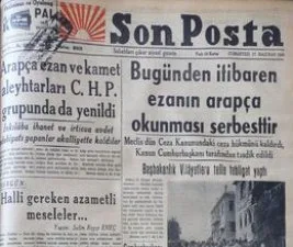 “Türkçe ezan” zulmünün kalkmasına CHP de destek vermiş