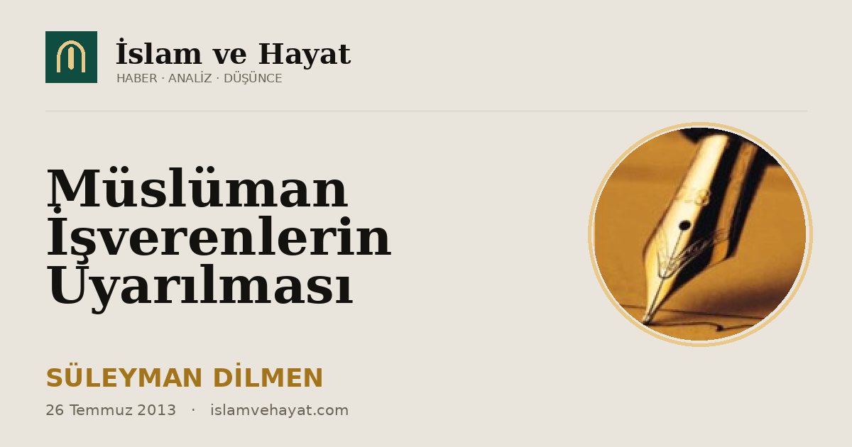 Müslüman İşverenlerin Uyarılması
