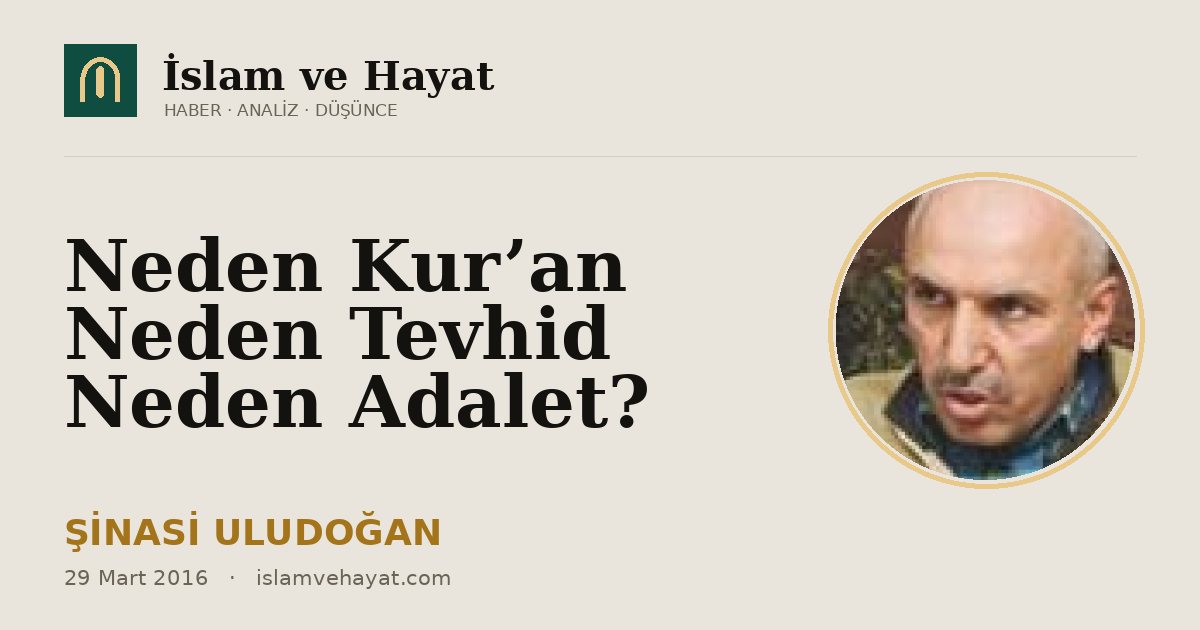 Neden Kur’an Neden Tevhid Neden Adalet?