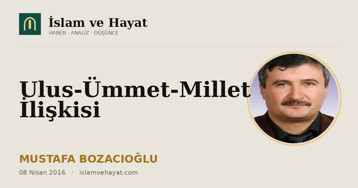 Ulus-Ümmet-Millet İlişkisi