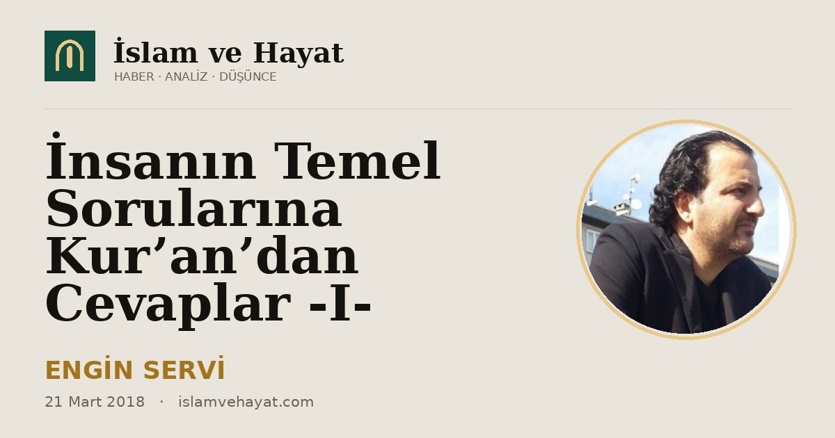 İnsanın Temel Sorularına Kur’an’dan Cevaplar -I-