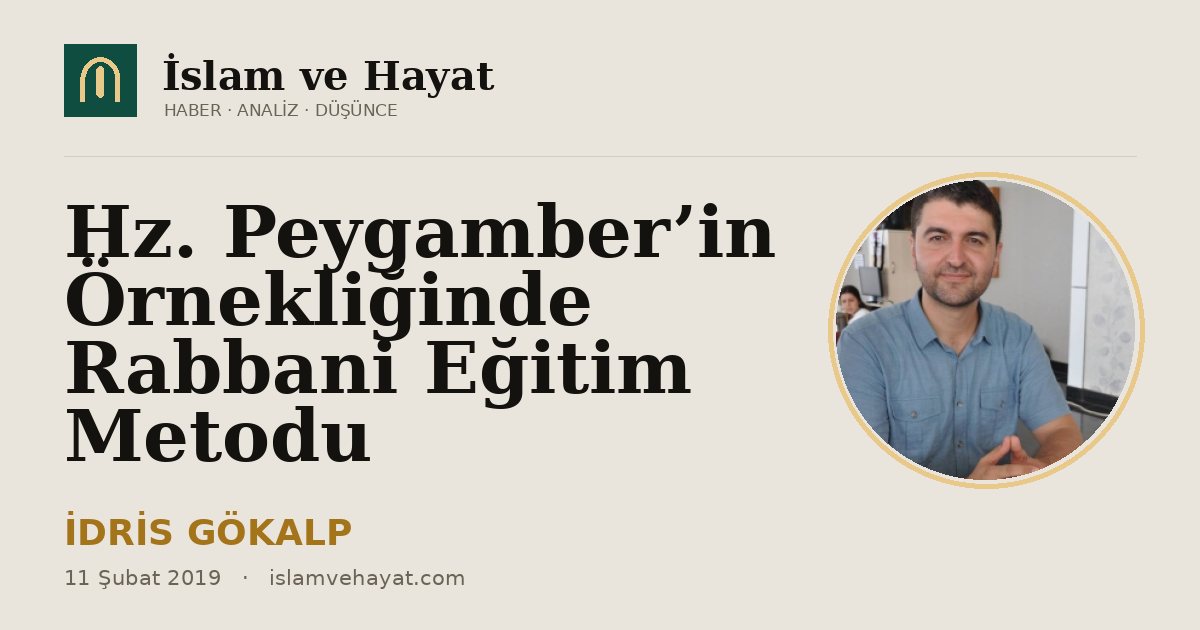 Hz. Peygamber’in Örnekliğinde Rabbani Eğitim Metodu