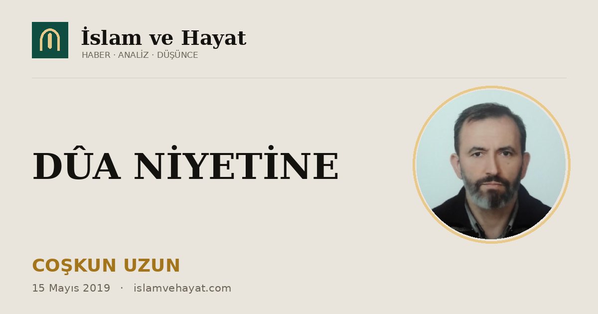 DÛA NİYETİNE