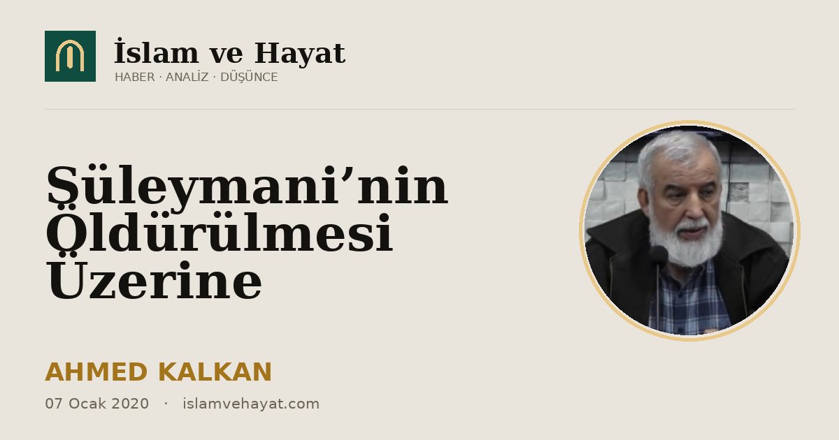 Süleymani’nin Öldürülmesi Üzerine