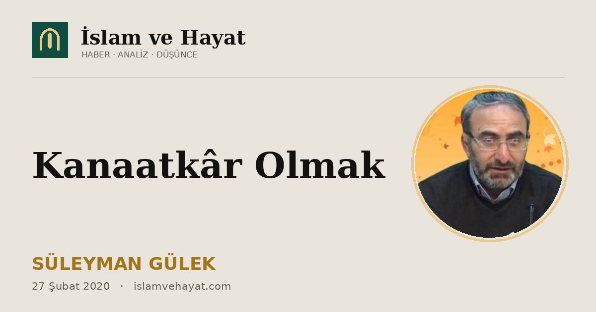 Kanaatkâr Olmak