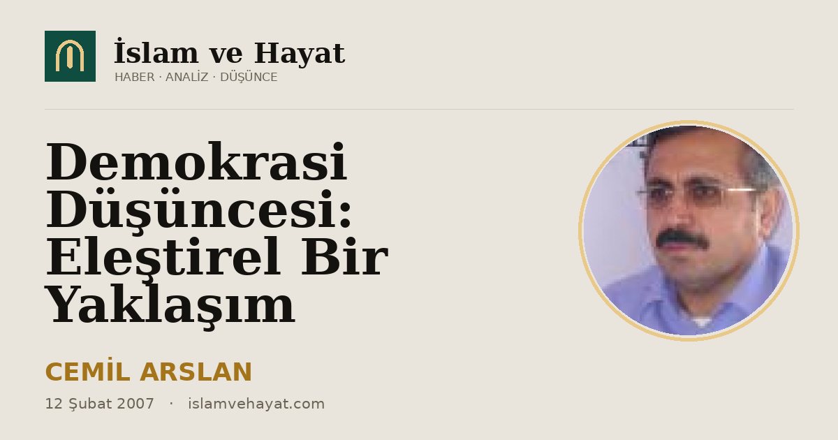 Demokrasi Düşüncesi: Eleştirel Bir Yaklaşım