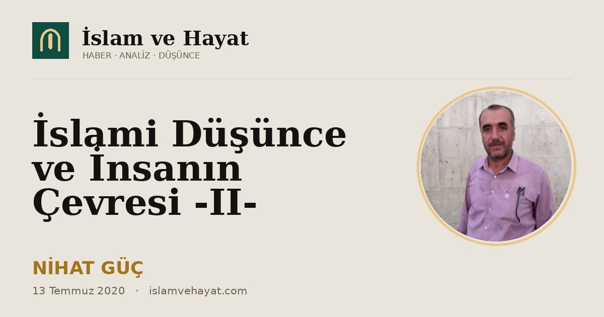 İslami Düşünce ve İnsanın Çevresi -II-