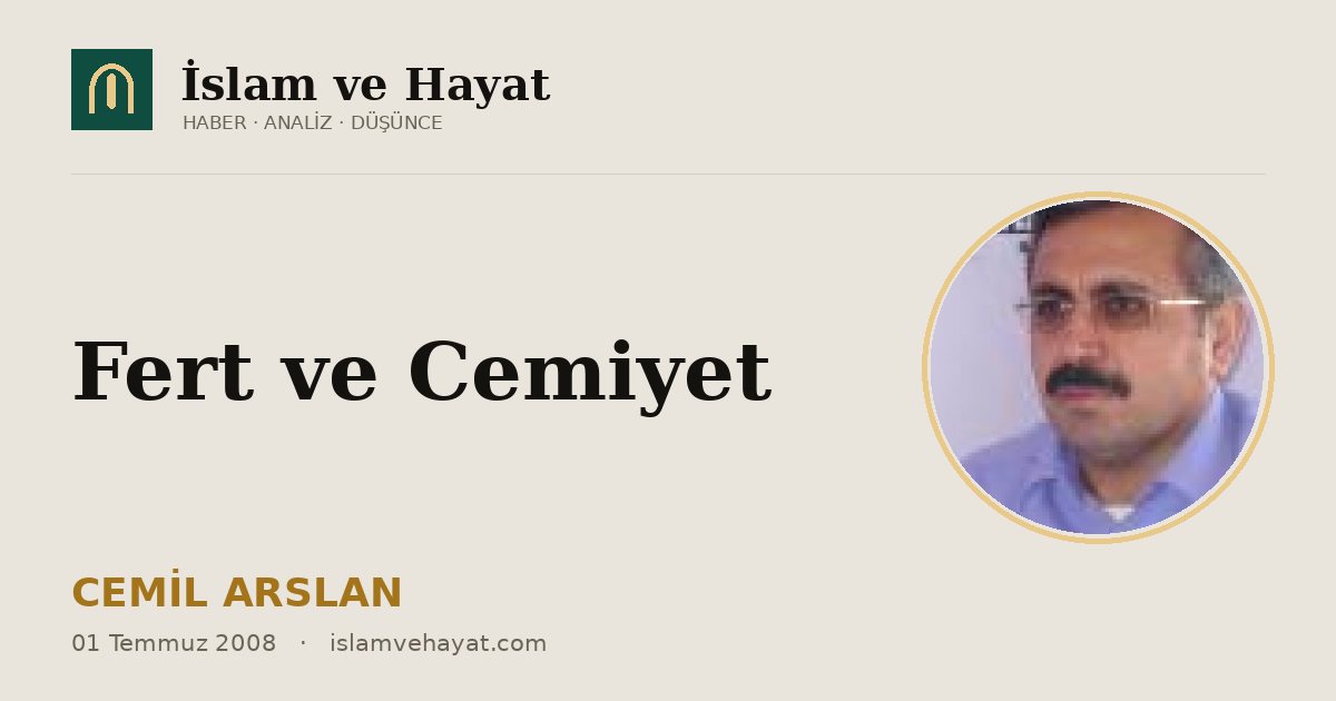 Fert ve Cemiyet