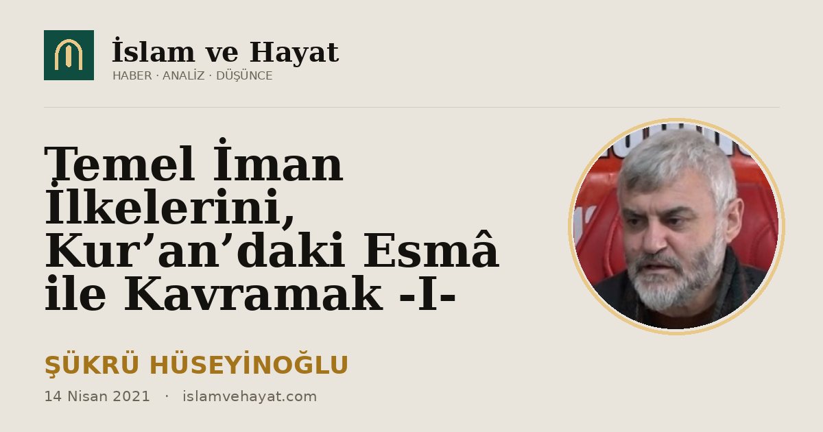 Temel İman İlkelerini, Kur’an’daki Esmâ ile Kavramak -I-