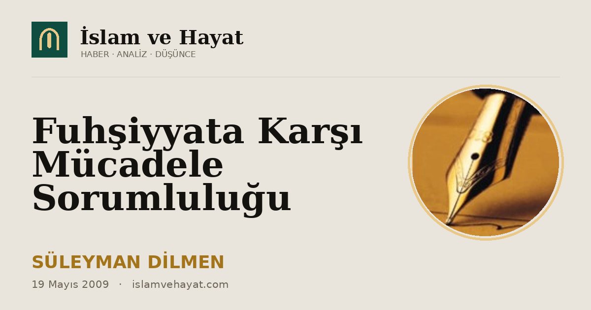 Fuhşiyyata Karşı Mücadele Sorumluluğu