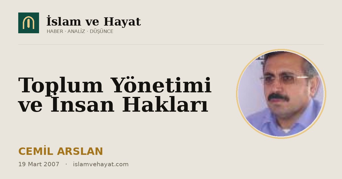 Toplum Yönetimi ve İnsan Hakları