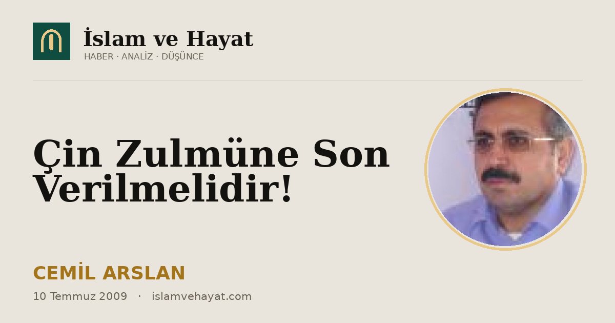 Çin Zulmüne Son Verilmelidir!