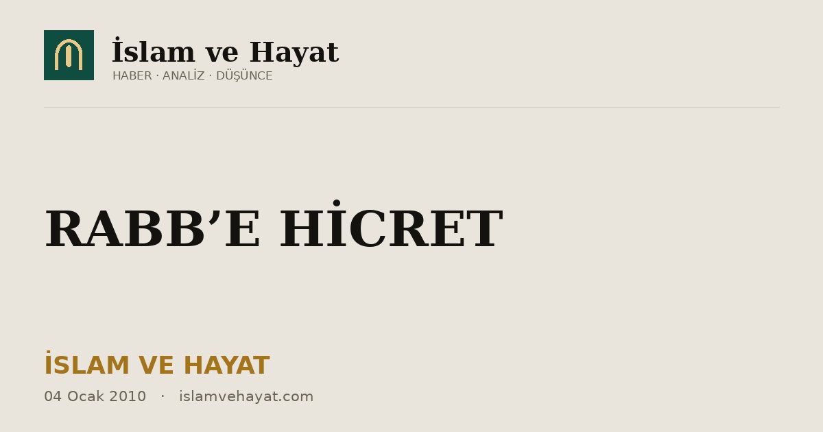 RABB’E HİCRET