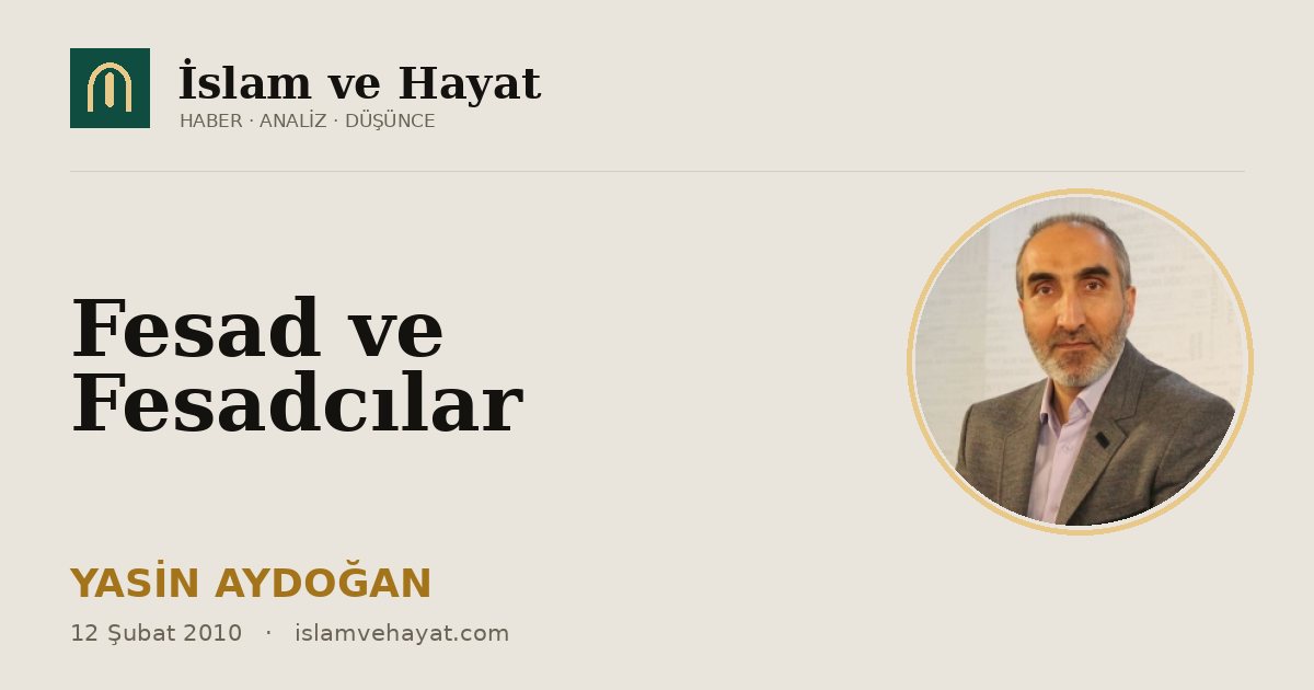 Fesad ve Fesadcılar