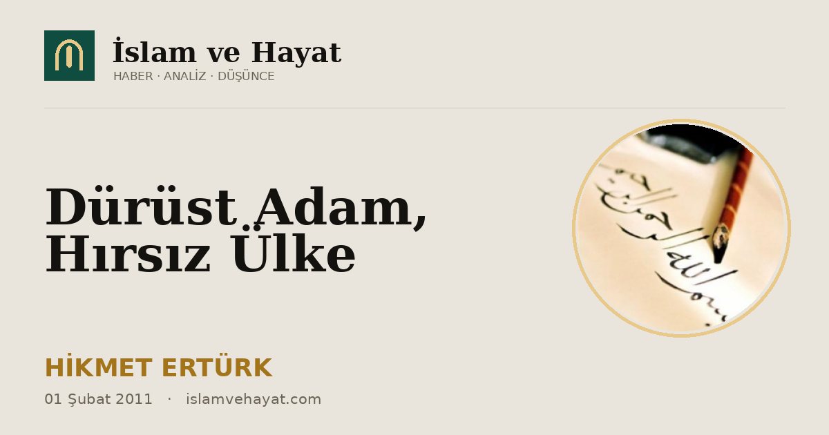 Dürüst Adam, Hırsız Ülke