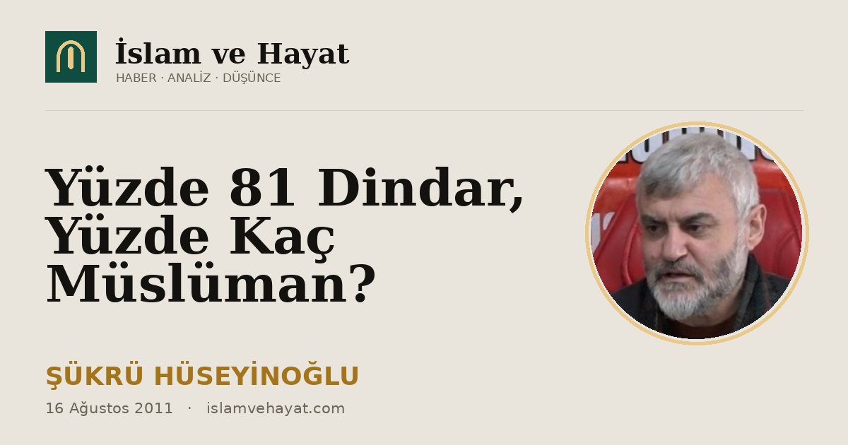 Yüzde 81 Dindar, Yüzde Kaç Müslüman?