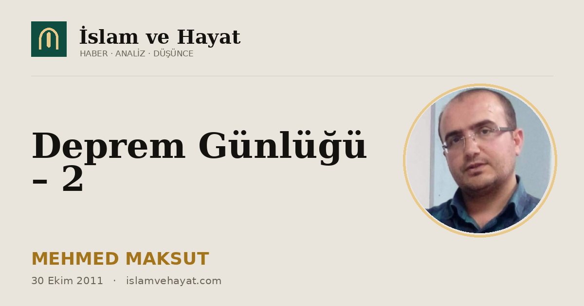 Deprem Günlüğü – 2
