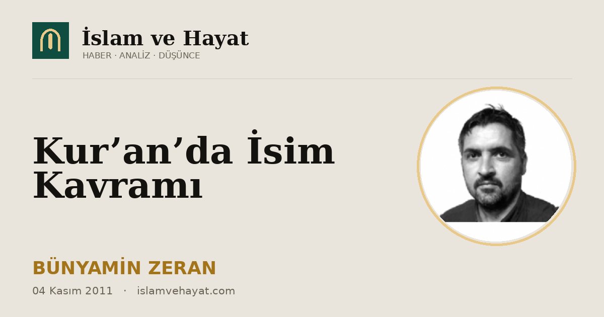 Kur’an’da İsim Kavramı