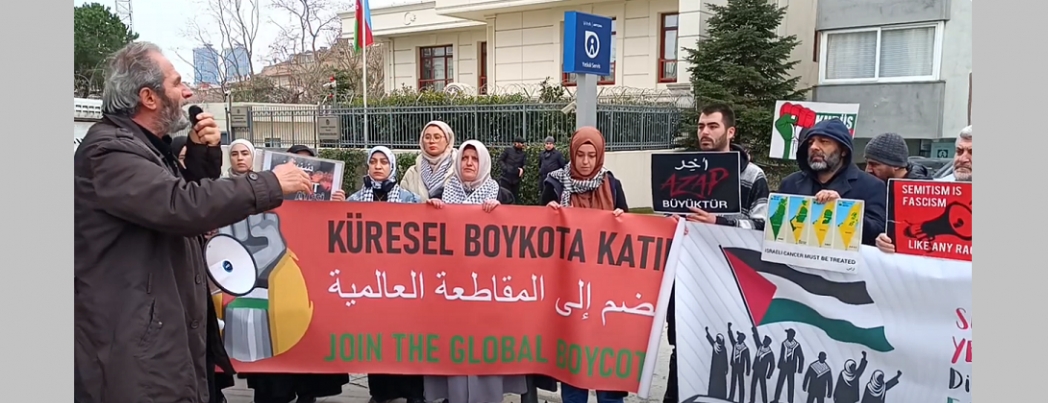 Siyonazi çetesine akaryakıt temin eden Azerbaycan'a konsolosluk önünde protesto (HABER-VİDEO)