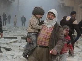 Rusya’nın Halep’te yerleşim yerine saldırısında 5 mazlum katledildi
