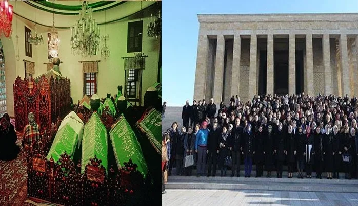 Hanım teyzeler Oruç Baba’ya, vekil ablalar Anıtkabir’e!