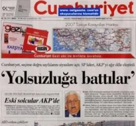 <STRONG><FONT face=Georgia size=4>Cumhuriyet gazetesi de AKP’ye karşı SP kartını açtı</FONT></STRONG>